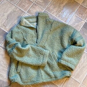 Pale green sheer half zip